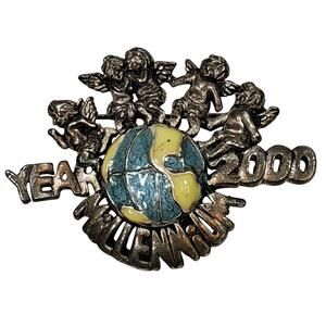 Y2k Year 2000 Millennium Pin 2" Unsigned